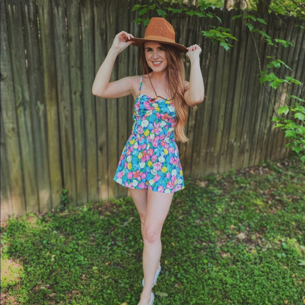 Vintage 60s Floral Romper By Gabar - Picture 2 of 7